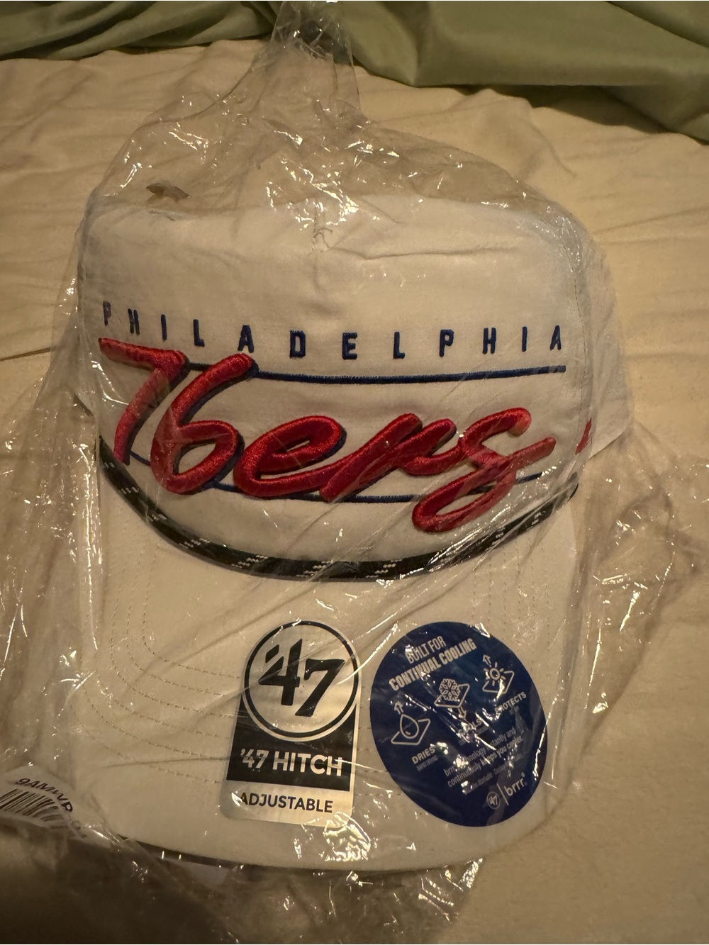 '47 White Philadelphia 76ers Script Baseball Cap BNWT